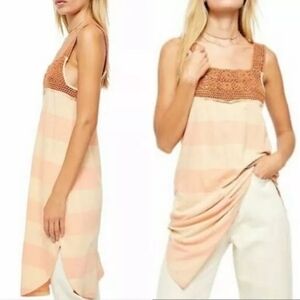 Free People We the Free Luca Crochet Cottagecore Tunic Dress